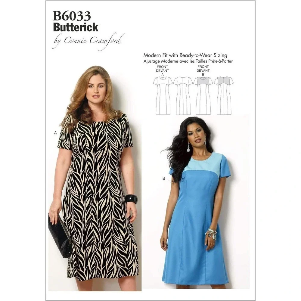 Butterick Sewing Pattern 6033 Dress Womens Size XS-XL